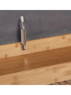 Schuhbank in Natur/ Grau - (B)90 x (H)50 x (T)33 cm