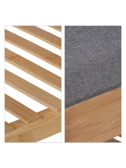 Schuhbank in Natur/ Grau - (B)90 x (H)50 x (T)33 cm