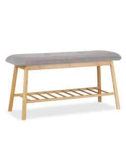 Schuhbank in Natur/Grau