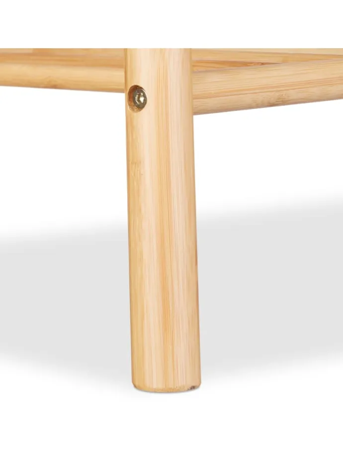 Schuhbank in Natur/Grau