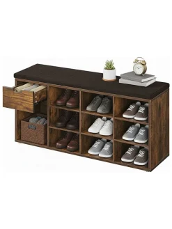 Schuhbank in Schwarz/ Braun - (B)104 x (H)48 x (T)30 cm