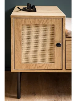 Schuhbank mit Sitzfläche 100x60x38 cm Garderobenbank Eiche-Dekor,