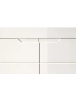 Schuhkommode (B/H/T: 80x97x37 cm) in weiß und weiß Hochglanz