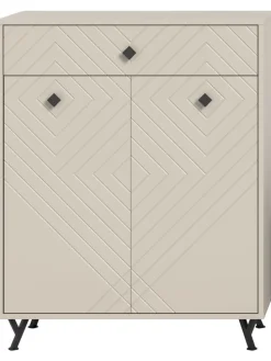 Schuhkommode (B/H/T: 80x100x35 cm) in sandbeige