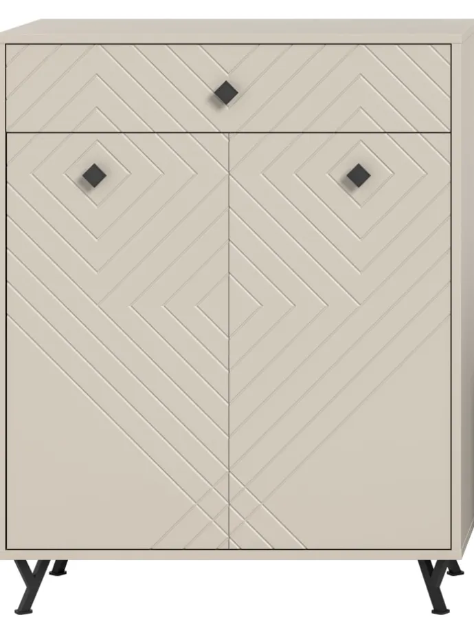 Schuhkommode (B/H/T: 80x100x35 cm) in sandbeige