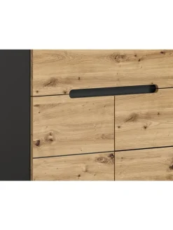 Schuhkommode (B/H/T: 80x94x37 cm) in Basalt grau und Artisan Nachbildung