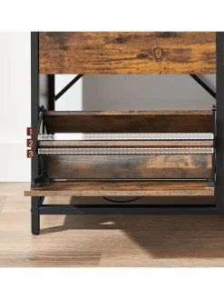 Schuhregal in Braun/ Schwarz - (B)98 x (H)95 x (T)30 cm