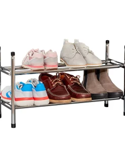 Schuhregal in Chrom - (B)118 x (H)37 x (T)23 cm