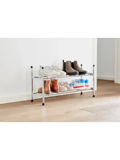 Schuhregal in Chrom - (B)118 x (H)37 x (T)23 cm