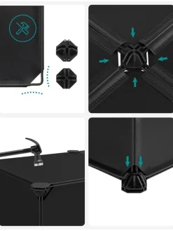 Schuhregal in Schwarz - (B)43 x (H)173 x (T)31 cm