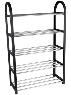Schuhregal in Schwarz - (B)50 x (H)77 x (T)20 cm