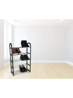 Schuhregal in Schwarz - (B)50 x (H)77 x (T)20 cm