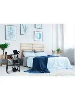 Schuhregal in Schwarz - (B)50 x (H)77 x (T)20 cm