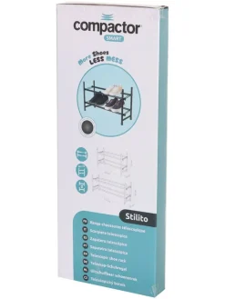 Schuhregal in Schwarz - (B)62 x (H)35 x (T)23 cm