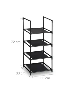 Schuhregal in Schwarz/ Grau - (B)33 x (H)72 x (T)33 cm