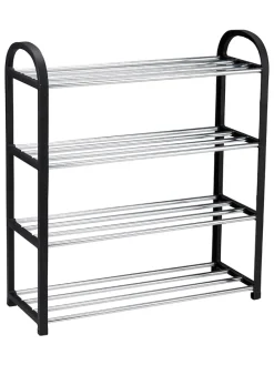 Schuhregal in Schwarz/ Silber - (B)50 x (H)57 x (T)18,5 cm