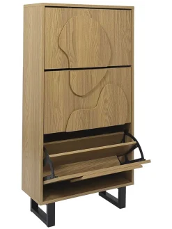 Schuhschrank ''Calypso'' in Hellbraun - (B)60 x (H)115x (T)24 cm