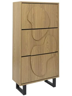 Schuhschrank ''Calypso'' in Hellbraun - (B)60 x (H)115x (T)24 cm