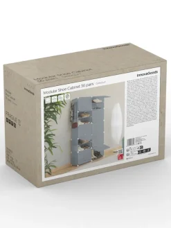 Schuhschrank in Grau - (B)84 x (H)160 x (T)32 cm