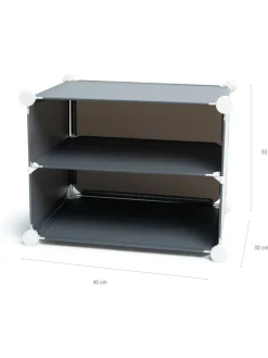 Schuhschrank in Grau - (B)84 x (H)128 x (T)32 cm