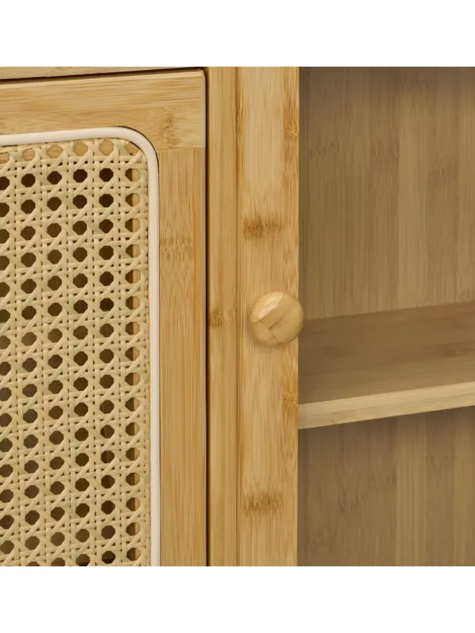 Schuhschrank in Natur - (B)95 x (H)127 x (T)19 cm