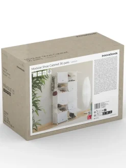 Schuhschrank in Weiß - (B)84 x (H)160 x (T)32 cm