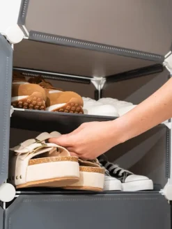 Schuhschrank in Weiß - (B)84 x (H)160 x (T)32 cm