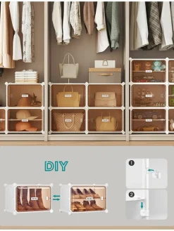 Schuhschrank in Weiß/ Hellbraun - (B)95 x (H)125,5 x (T)32 cm