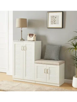 Schuhschrank Løten in Weiß (H)97cm (B)120cm