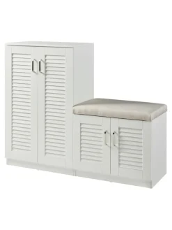 Schuhschrank Løten in Weiß (H)97cm (B)120cm