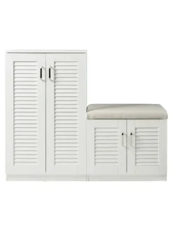 Schuhschrank Løten in Weiß (H)97cm (B)120cm