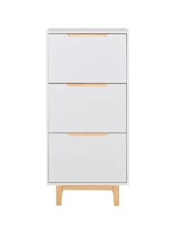 Schuhschrank SANDFLY in Weiß/Braun - (W) 60 x (H) 128 x (L) 24 cm