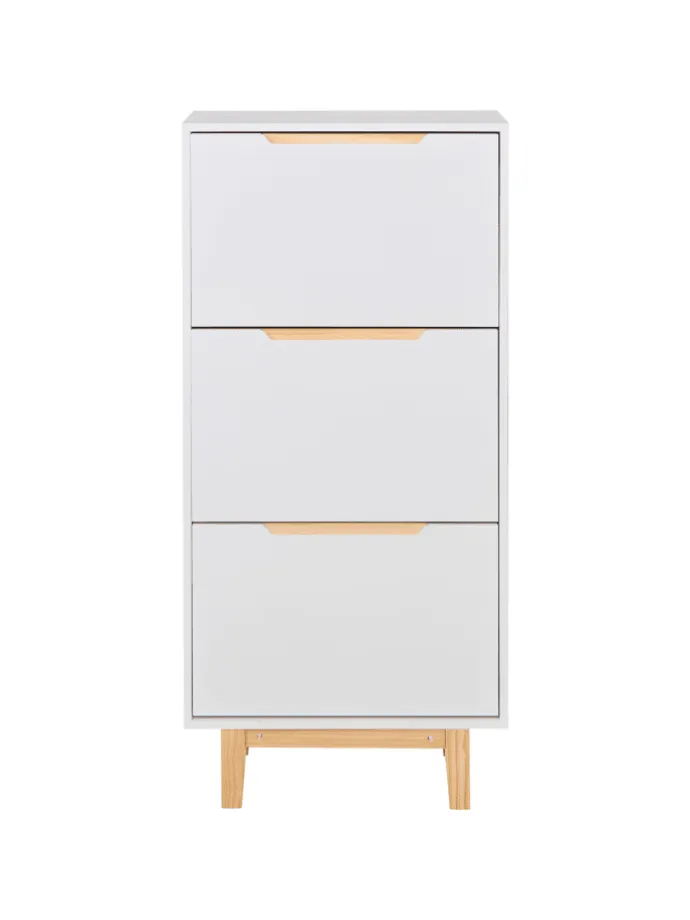 Schuhschrank SANDFLY in Weiß/Braun - (W) 60 x (H) 128 x (L) 24 cm