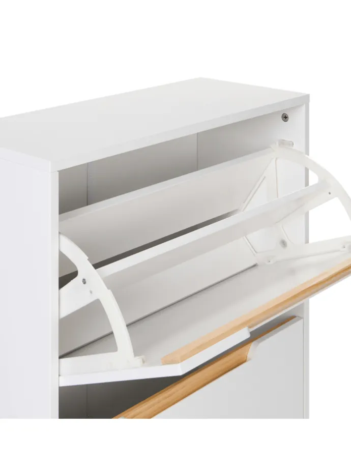 Schuhschrank SANDFLY in Weiß/Braun - (W) 60 x (H) 128 x (L) 24 cm