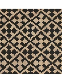 Schurwoll-Teppich in Creme/ Schwarz