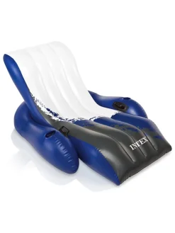 Schwimmlounge "Floating Recliner" in Blau/ Weiß - (L)180 x (B)135 cm