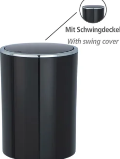 Schwingdeckeleimer in Schwarz - 5 l