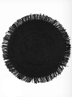 Seegras-Teppich in Schwarz - Ø 100 cm