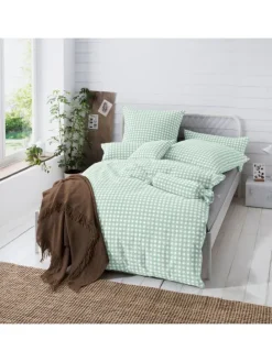 Seersucker Bettwäsche Kronach in jade