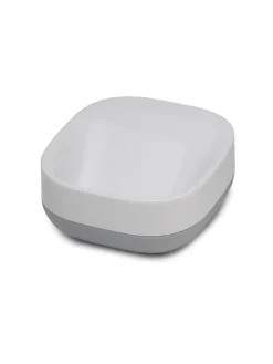 Seifenschale "Slim" in Weiß/ Grau - (B)7,9 x (H)3,6 x (T)7,4 cm