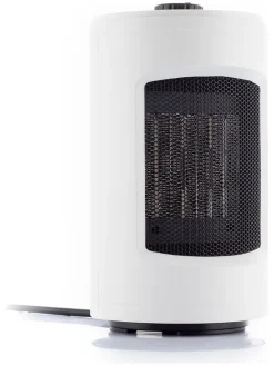 Selbstdrehende Keramikheizung in Weiß/ Schwarz - (H)23,5 cm