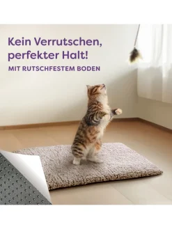 Selbstheizende Haustierdecke Grau 60x45cm, rutschfest & waschbar