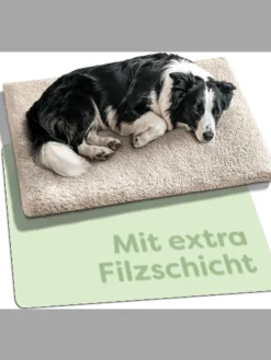 Selbstheizende Hundedecke 90x60 cm – Wärmematte waschbar, rutschfest