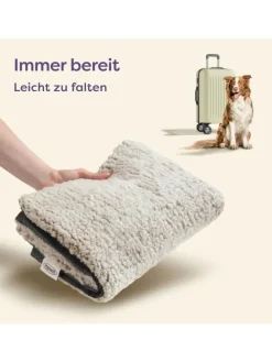 Selbstheizende Hundedecke 90x60 cm – Wärmematte waschbar, rutschfest