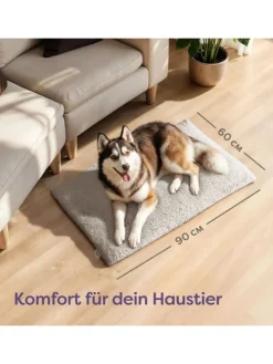 Selbstheizende Hundedecke 90x60 cm – Wärmematte waschbar, rutschfest
