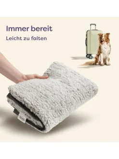 Selbstheizende Hundedecke 90x60 cm – Wärmematte waschbar, rutschfest