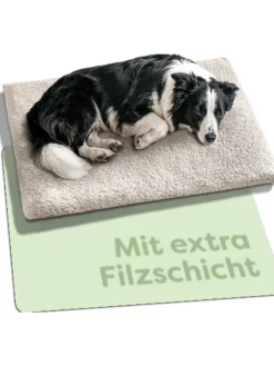 Selbstheizende Hundedecke 90x60 cm – Wärmematte waschbar, rutschfest