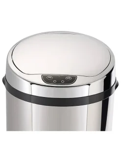 Sensor-Badabfalleimer in Silber - 9 l