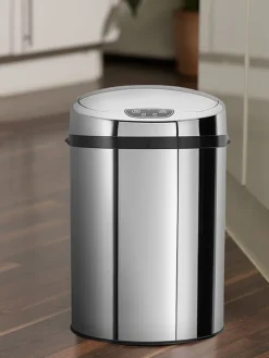 Sensor-Badabfalleimer in Silber - 9 l