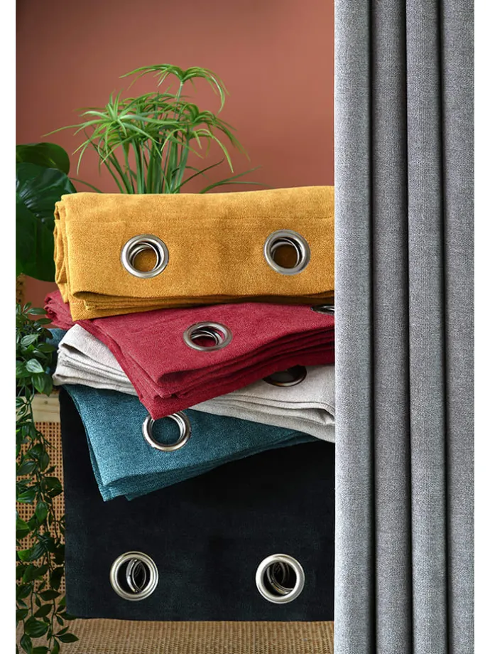 Ösenvorhang "Grammont" in Bordeaux - (L)260 x (B)140 cm